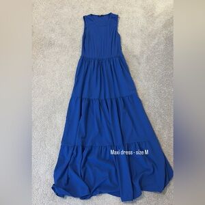 Vibrant Blue Sleeveless Maxi Dress